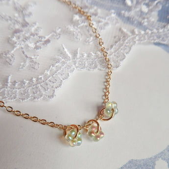 Iridescent crystal necklace