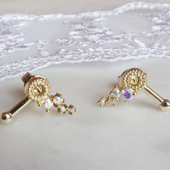 Gold bubble earrings