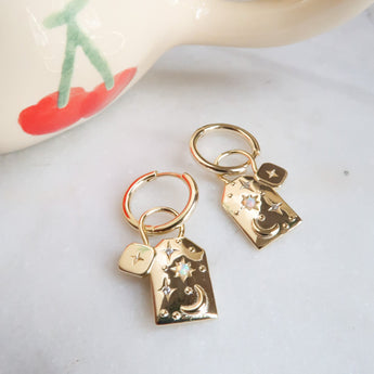 Celestial tea earrings