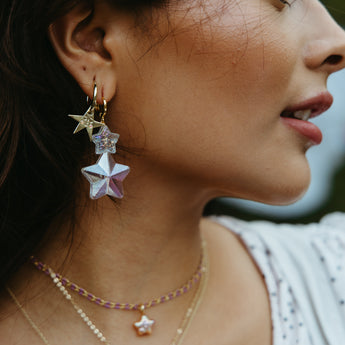 Crystal star earrings