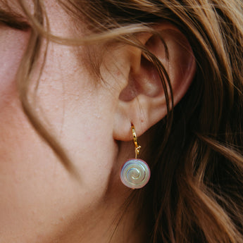 Peach spiral earrings