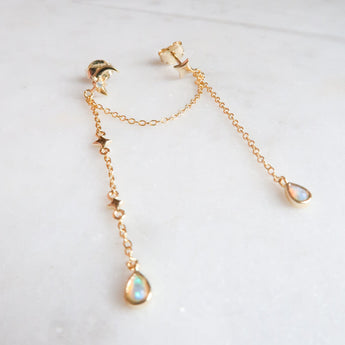 Opal chain earrings