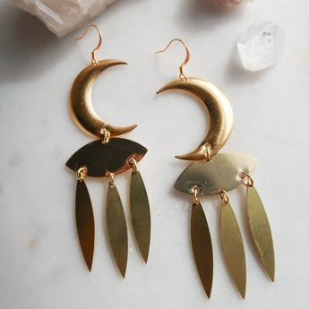 Crescent marquise earrings