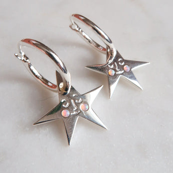 You Make Me Blush Star Hoop Earrings - Bittersweet