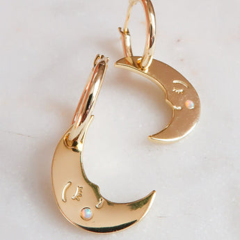 You are my Moonlit Secret Moon Hoop Earrings - Bittersweet