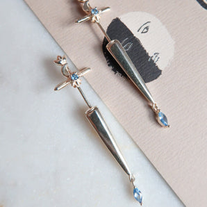 Silver sword earrings