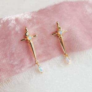 Sterling opal studs