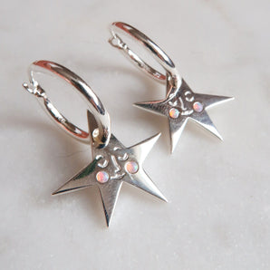You Make Me Blush Star Hoop Earrings - Bittersweet 