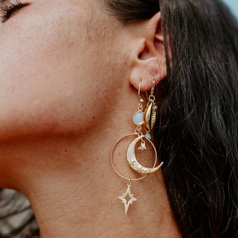 Moon and star earrings
